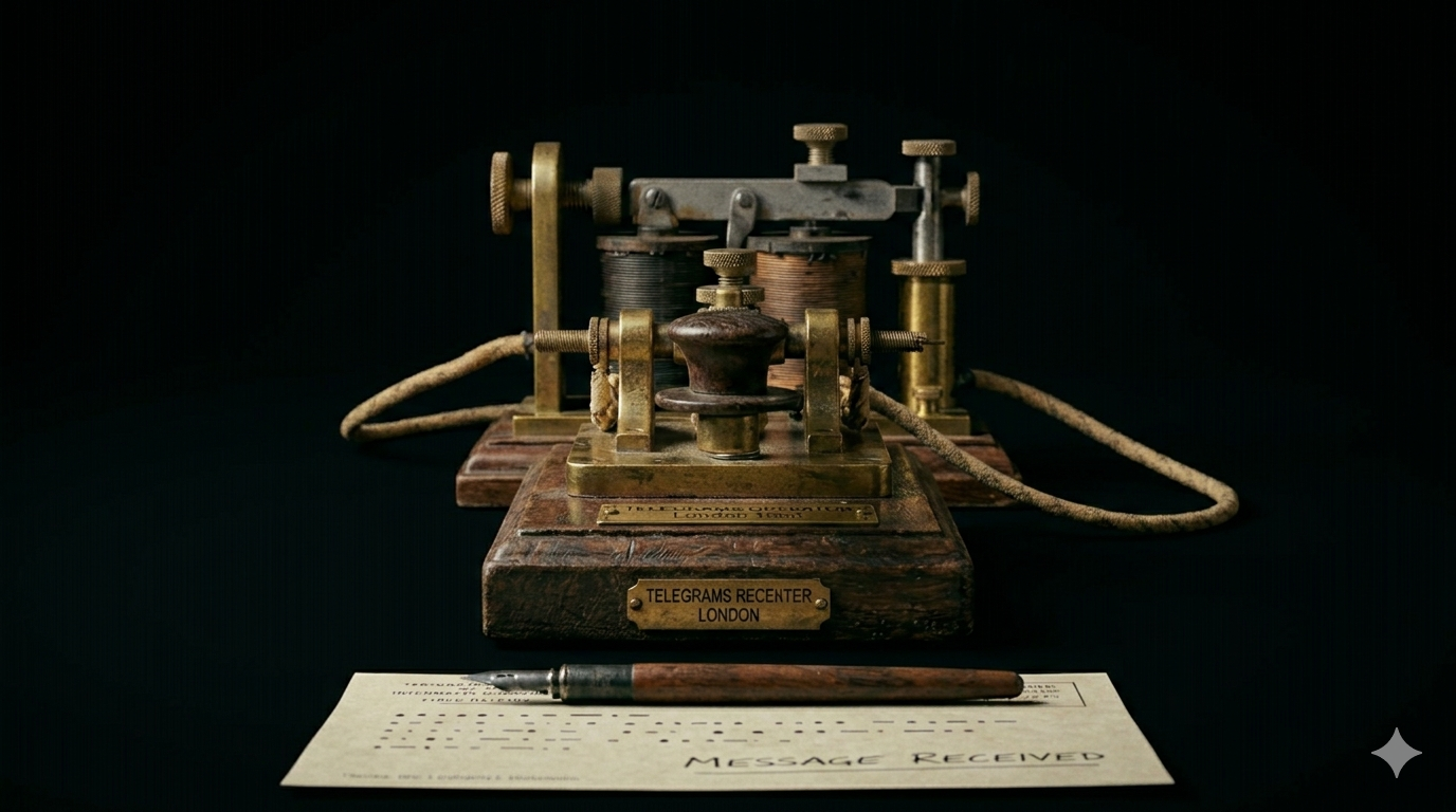 Vintage Morse telegraph machine background